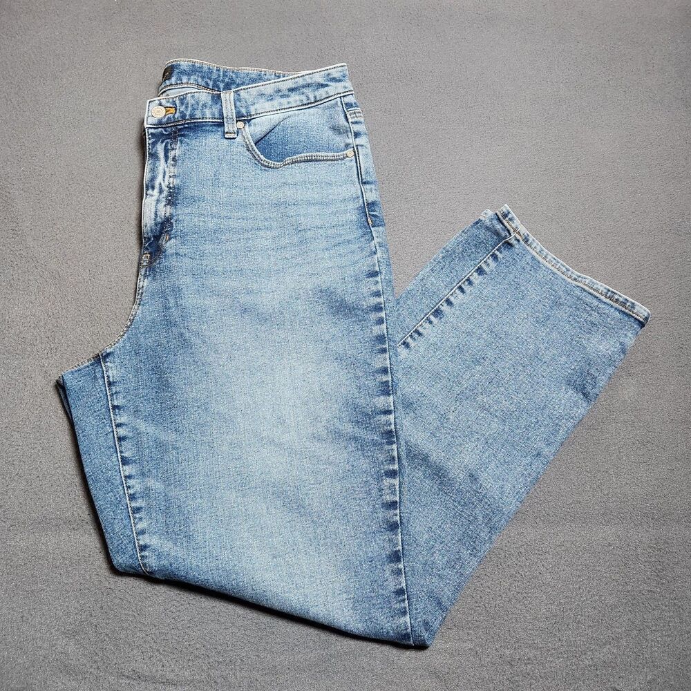 Talbots Jeans Women 16 High Rise Carolina Wash Curvy Straight Leg